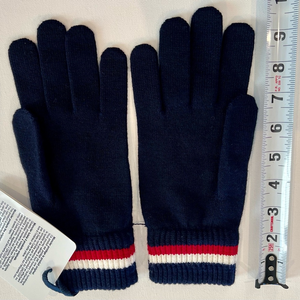 Moncler NWT Navy Gloves Unisex Medium Stretch 100% Virgin Wool - Picture 2 of 8